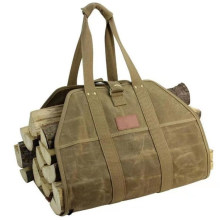 Heavy Duty Waxed Non-Woven Fabric Carry Bag Handle Bag Wood Firewood Log Carrier Bag